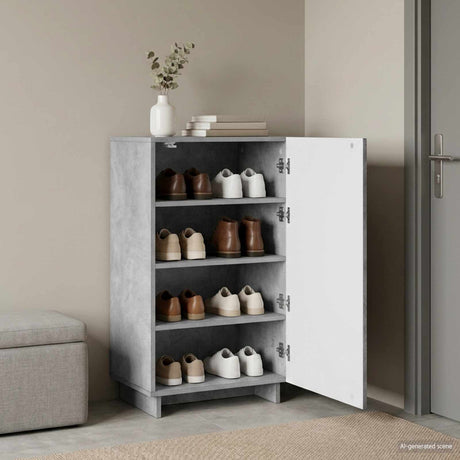 Vidaxl schoenenkast 48 x 38 x 87,5 cm bewerkt hout betongrijs