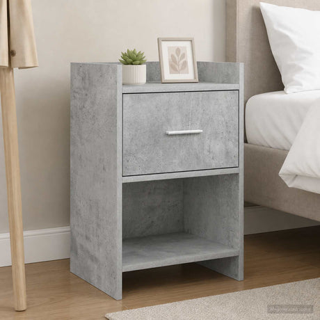 Vidaxl nachtkastjes betongrijs 40 x 30 x 60 cm bewerkt hout