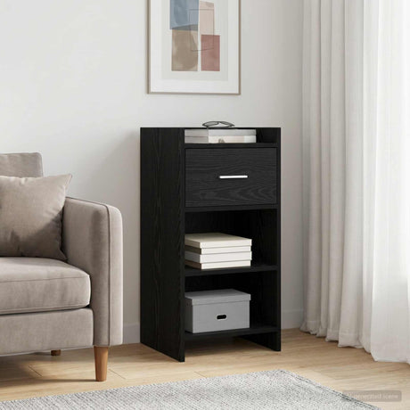 Vidaxl dressoir zwart eiken 40 x 36 x 80 cm bewerkt hout