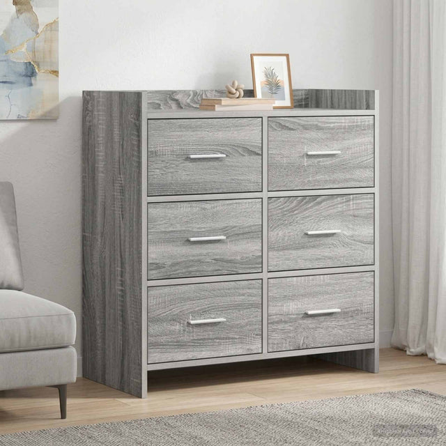 Vidaxl dressoir grijs sonoma 75 x 33 x 80 cm bewerkt hout