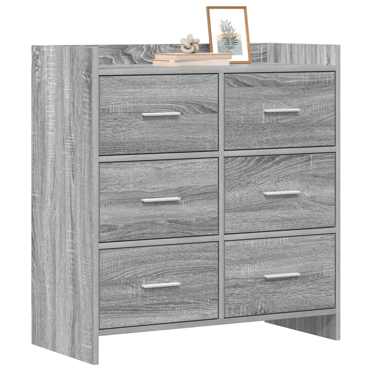 Vidaxl dressoir grijs sonoma 75 x 33 x 80 cm bewerkt hout