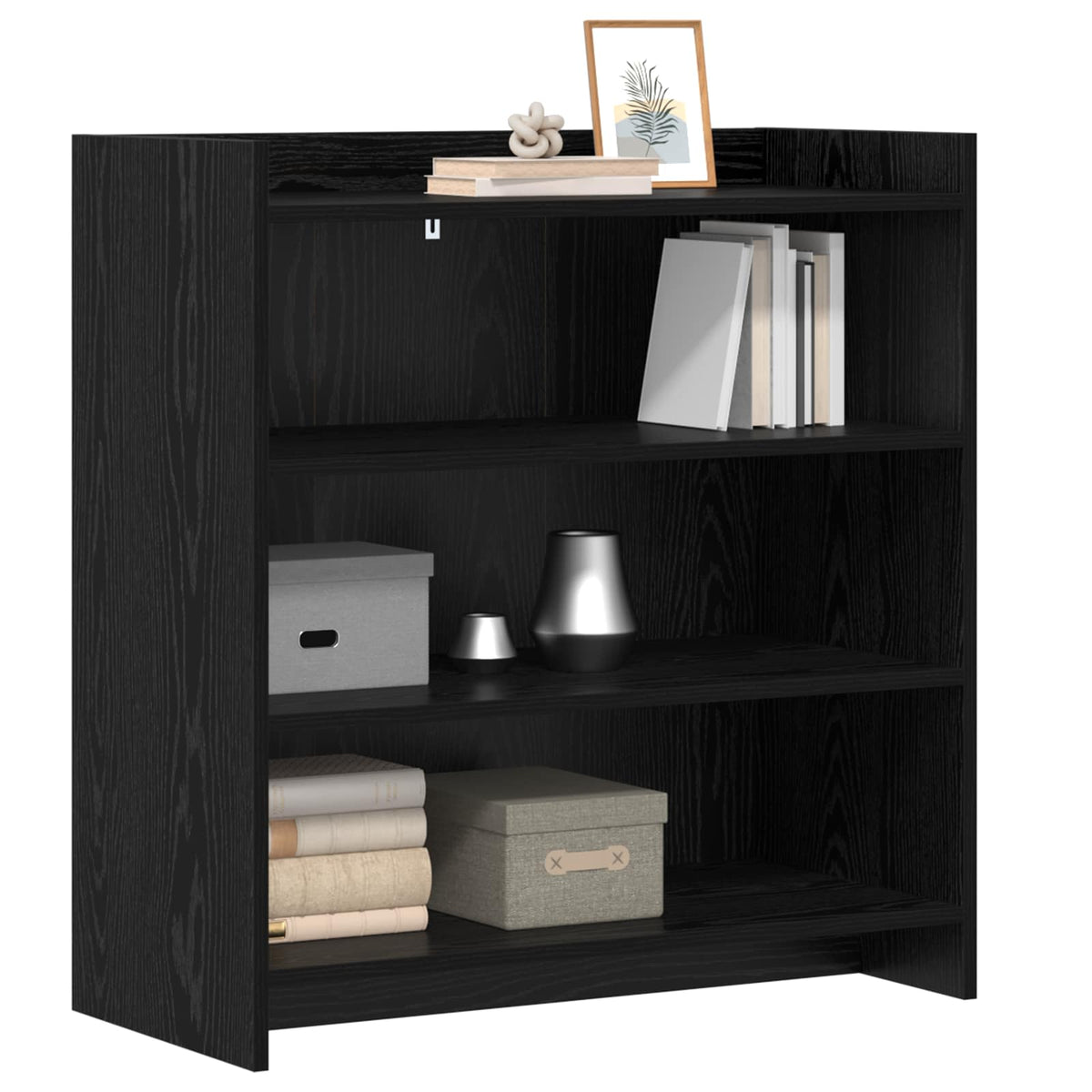 Vidaxl dressoir zwart eiken 75 x 36 x 80 cm bewerkt hout