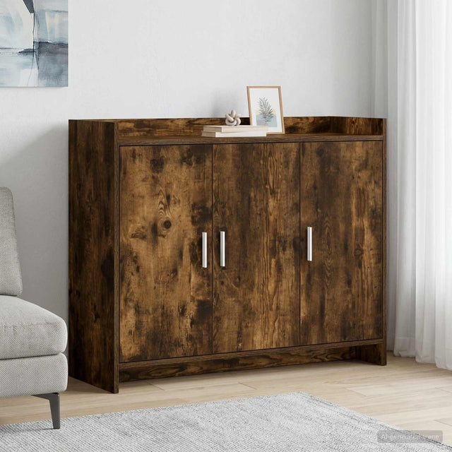 Vidaxl dressoir gerookt eiken 98,5 x 33 x 80 cm bewerkt hout