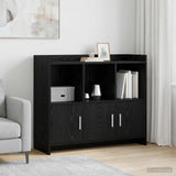 Vidaxl dressoir zwart eiken 98,5 x 33 x 80 cm bewerkt hout