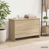 Vidaxl opbergkist met opslag sonoma eiken 80 x 40 x 50 cm bewerkt hout