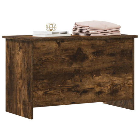 Vidaxl opbergkist gerookt eiken 80 x 40 x 50 cm bewerkt hout