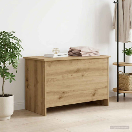 Vidaxl opbergkist artisanaal eiken 80 x 40 x 50 cm bewerkt hout