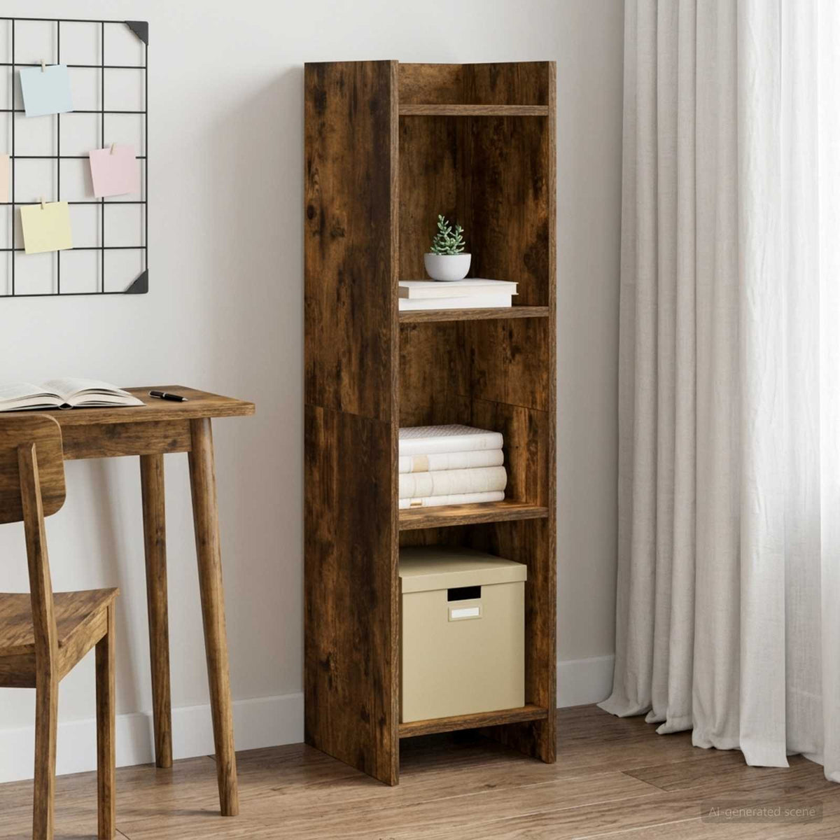 Vidaxl boekenkast gerookt eiken 30 x 30 x 111 cm bewerkt hout