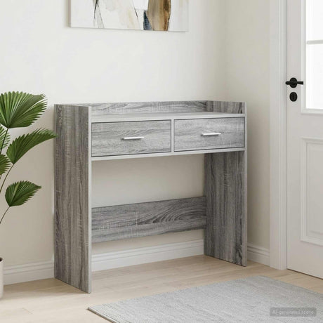Vidaxl wandtafel grijs sonoma 90 x 35 x 80 cm bewerkt hout