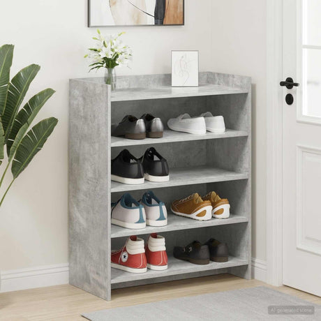 Vidaxl schoenenkast betongrijs 73,5 x 36 x 92 cm bewerkt hout
