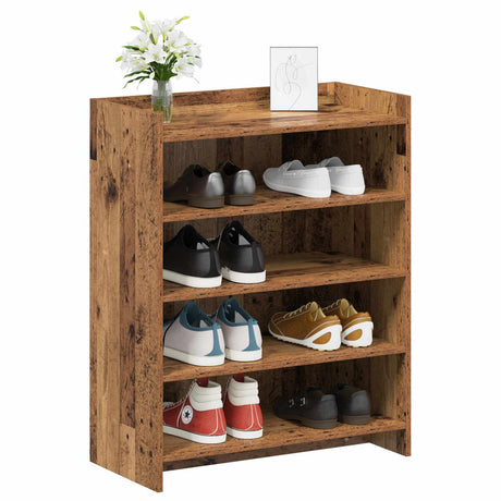 Vidaxl schoenenkast met opslag oud hout 73,5 x 36 x 92 cm bewerkt hout