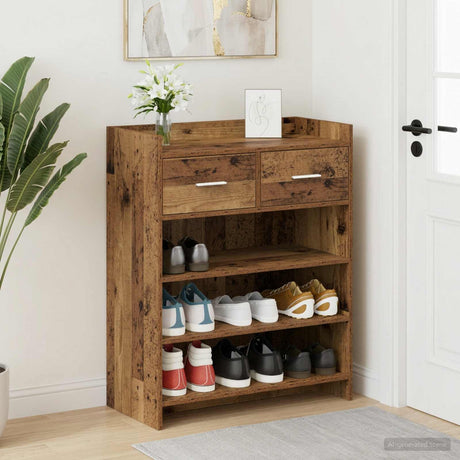 Vidaxl schoenenkast 73,5 x 36 x 92 cm bewerkt hout oud hout
