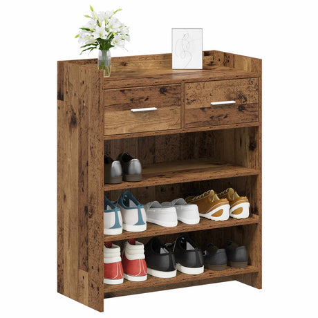 Vidaxl schoenenkast 73,5 x 36 x 92 cm bewerkt hout oud hout