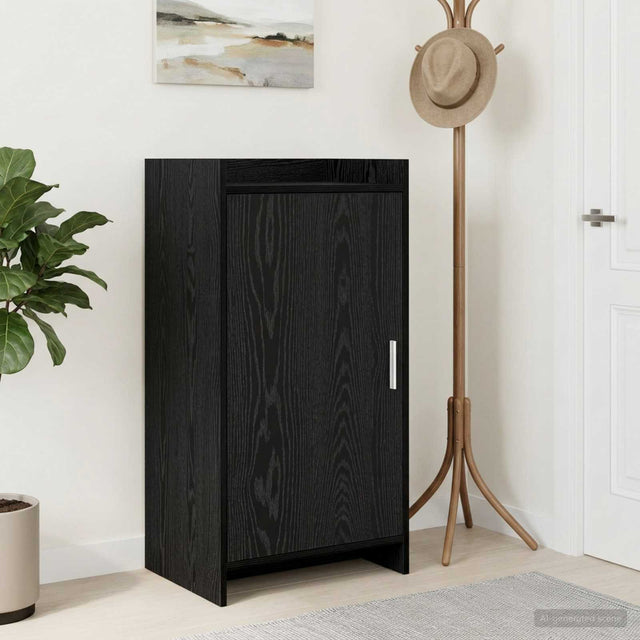 Vidaxl schoenenkast zwart eiken 48 x 36 x 92 cm bewerkt hout
