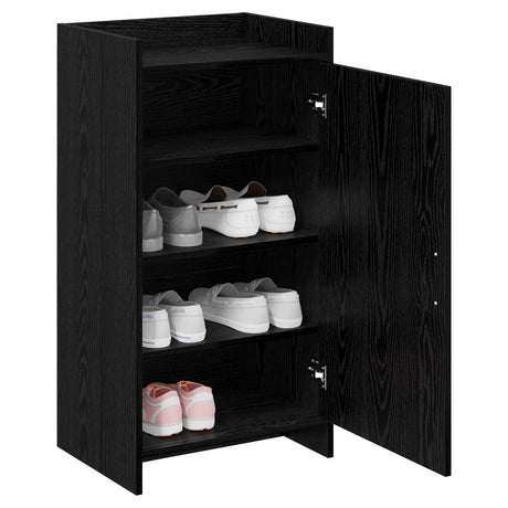Vidaxl schoenenkast zwart eiken 48 x 36 x 92 cm bewerkt hout