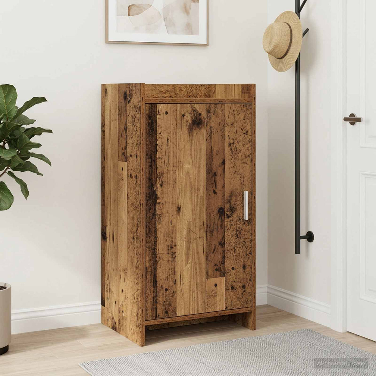 Vidaxl schoenenkast met opslag oud hout 48 x 36 x 92 cm bewerkt hout