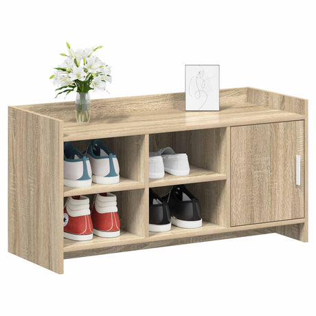 Vidaxl schoenenkast sonoma eiken 100 x 39,5 x 51 cm bewerkt hout