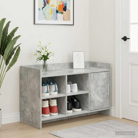 Vidaxl schoenenkast betongrijs 100 x 39,5 x 51 cm bewerkt hout