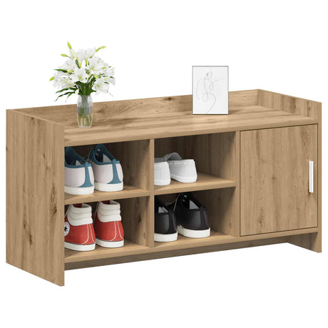 Vidaxl schoenenkast 100 x 39,5 x 51 cm bewerkt hout artisanaal eiken