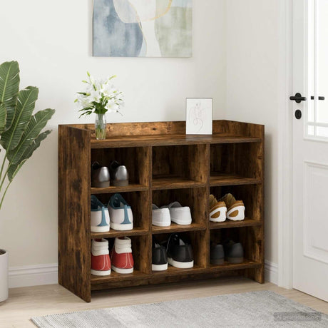 Vidaxl schoenenkast gerookt eiken 85 x 39,5 x 70 cm bewerkt hout