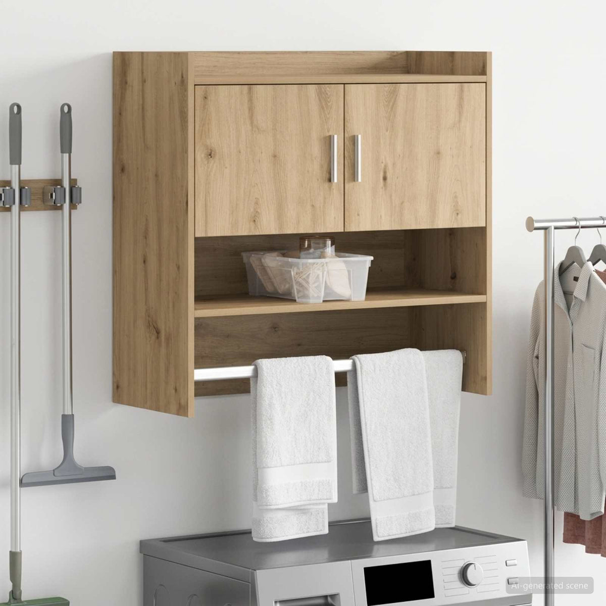 Vidaxl wandplank muurmontage artisanaal eiken 80 x 36 x 80 cm