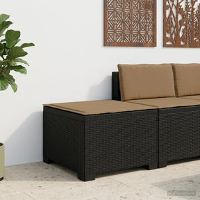 Vidaxl eénpersoons tuinbank met kussen rattan look pp antraciet