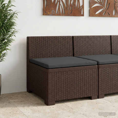 Vidaxl eénpersoons tuinbank met kussen rattan look pp bruin