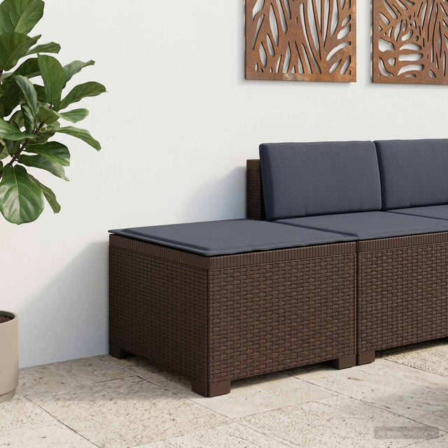 Vidaxl eénpersoons tuinbank met kussen rattan look pp bruin