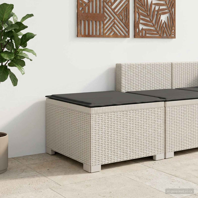 Vidaxl eénpersoons tuinbank met kussen rattan look pp wit