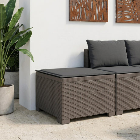 Vidaxl eénpersoons tuinbank met kussen rattan look pp lichtgrijs