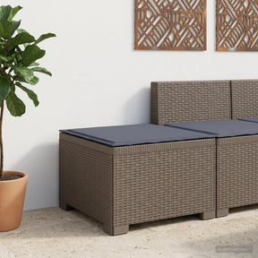 Vidaxl eénpersoons tuinbank met kussen rattan look pp lichtgrijs