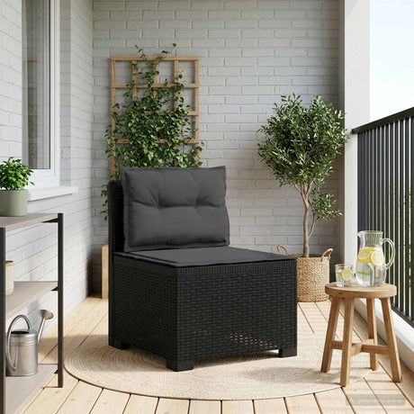 Vidaxl eénpersoons tuinbank met kussens rattan look pp antraciet