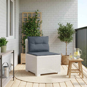 Vidaxl eénpersoons tuinbank met kussens rattan look pp wit