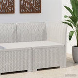 Vidaxl eénpersoons tuinbank rattan look pp wit
