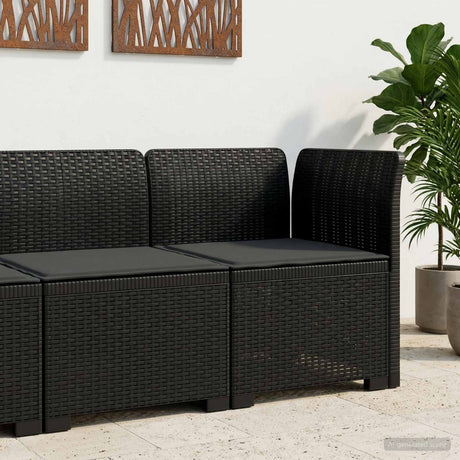 Vidaxl eénpersoons tuinbank met kussen rattan look pp antraciet