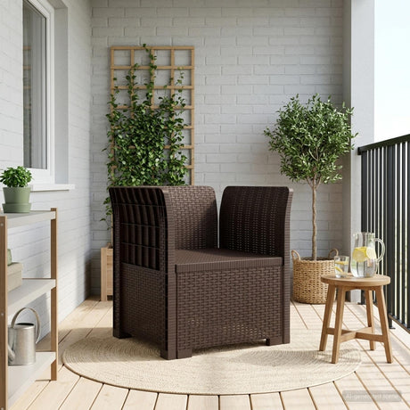 Vidaxl eénpersoons fauteuil rattan look pp bruin