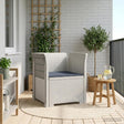Vidaxl eénpersoons fauteuil met kussen rattan look pp wit