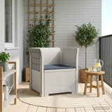 Vidaxl eénpersoons fauteuil met kussen rattan look pp wit