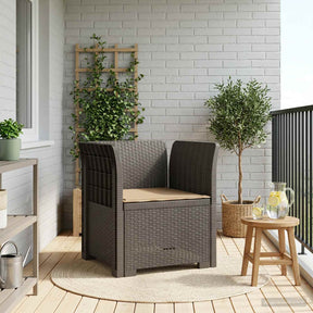 Vidaxl eénpersoons fauteuil met kussen rattan look pp lichtgrijs