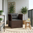 Vidaxl eénpersoons fauteuil met kussens rattan look pp bruin