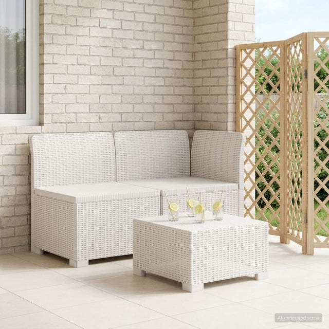 Vidaxl tweedelige tuinbank rattan look 2-zits pp wit
