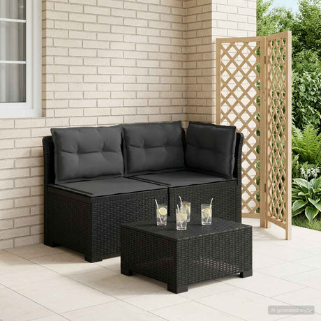 Vidaxl tweedelige tuinbank met kussens rattan look 2-zits pp antraciet