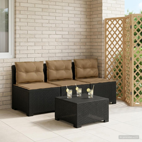 Vidaxl 3-zits tuinbank met kussens in rattanlook 3-zits pp antraciet