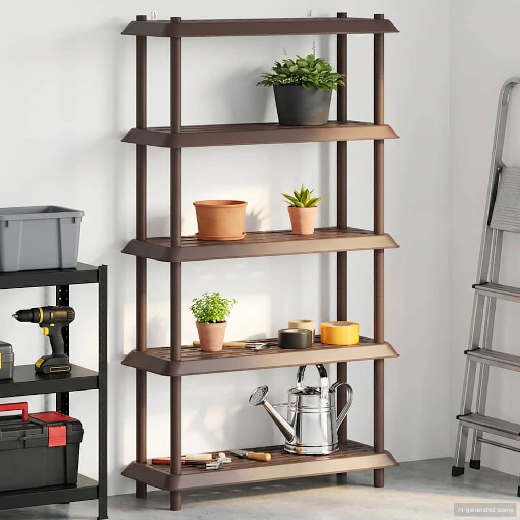 Vidaxl plankenunit 5-laags 100 x 40 x 177 cm pp bruin