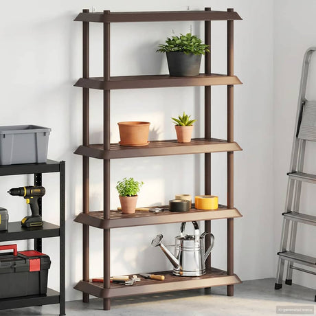 Vidaxl plankenunit 5-laags 100 x 40 x 177 cm pp bruin