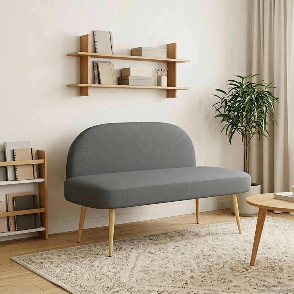 Vidaxl beklede bank met rugleuning donkergrijs 110 x 60 x 76 cm