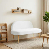 Vidaxl beklede bank met rugleuning wit 110 x 60 x 76 cm