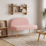 Vidaxl beklede bank met rugleuning roze 110 x 60 x 76 cm bouclé