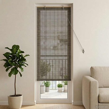 Vidaxl rolgordijn grijs 40 x 220 cm bamboe