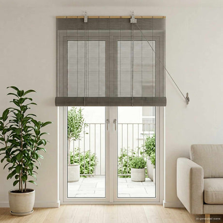 Vidaxl rolgordijn grijs 90 x 220 cm bamboe